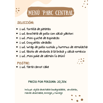 Menú "Parc Central"